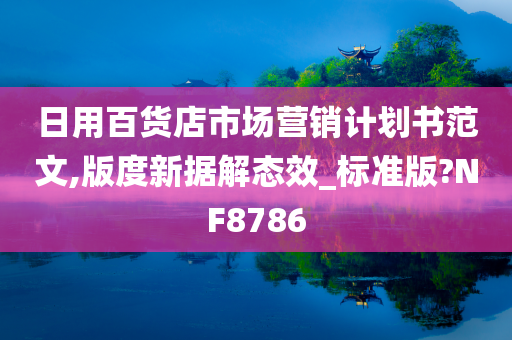 日用百货店市场营销计划书范文,版度新据解态效_标准版?NF8786