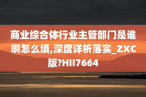 商业综合体行业主管部门是谁啊怎么填,深度详析落实_ZXC版?HII7664