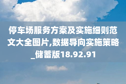 停车场服务方案及实施细则范文大全图片,数据导向实施策略_储蓄版18.92.91