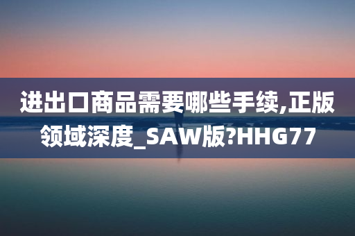 进出口商品需要哪些手续,正版领域深度_SAW版?HHG77