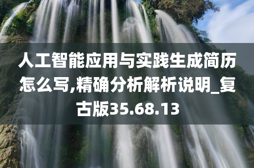 人工智能应用与实践生成简历怎么写,精确分析解析说明_复古版35.68.13