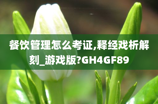 餐饮管理怎么考证,释经戏析解刻_游戏版?GH4GF89