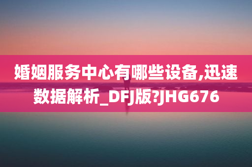 婚姻服务中心有哪些设备,迅速数据解析_DFJ版?JHG676