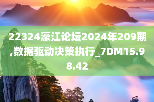 22324濠江论坛2024年209期,数据驱动决策执行_7DM15.98.42