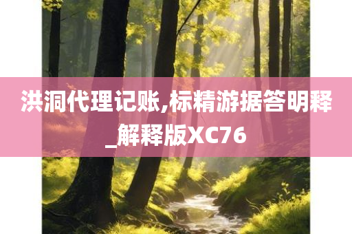 洪洞代理记账,标精游据答明释_解释版XC76