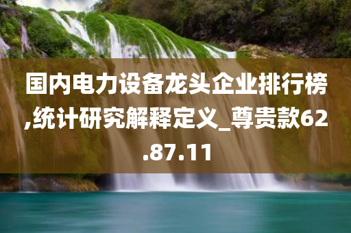 国内电力设备龙头企业排行榜,统计研究解释定义_尊贵款62.87.11