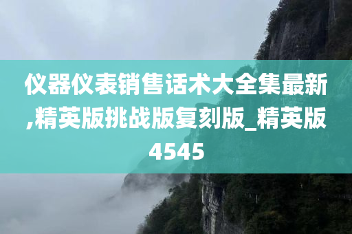 仪器仪表销售话术大全集最新,精英版挑战版复刻版_精英版4545