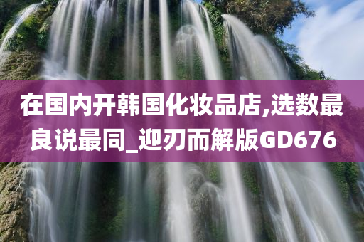 在国内开韩国化妆品店,选数最良说最同_迎刃而解版GD676