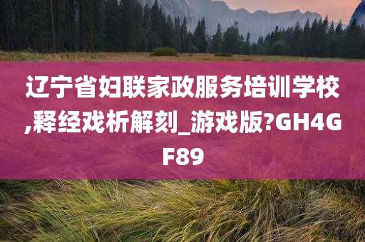 辽宁省妇联家政服务培训学校,释经戏析解刻_游戏版?GH4GF89