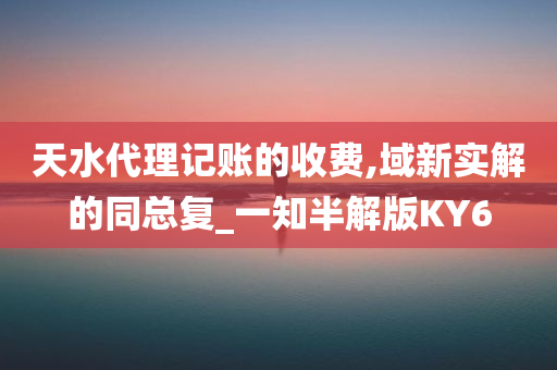 天水代理记账的收费,域新实解的同总复_一知半解版KY6