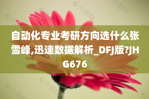 自动化专业考研方向选什么张雪峰,迅速数据解析_DFJ版?JHG676