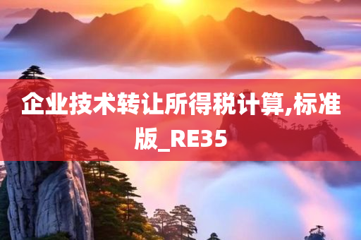 企业技术转让所得税计算,标准版_RE35