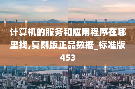 计算机的服务和应用程序在哪里找,复刻版正品数据_标准版453