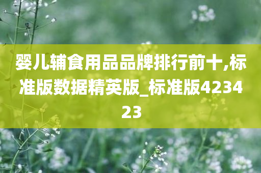 婴儿辅食用品品牌排行前十,标准版数据精英版_标准版423423