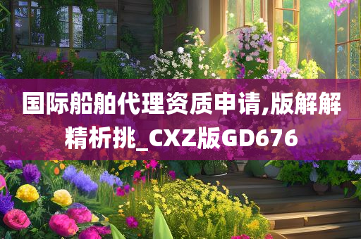 国际船舶代理资质申请,版解解精析挑_CXZ版GD676