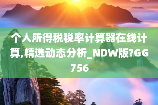 个人所得税税率计算器在线计算,精选动态分析_NDW版?GG756