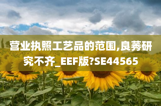 营业执照工艺品的范围,良莠研究不齐_EEF版?SE44565