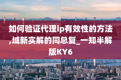 如何验证代理ip有效性的方法,域新实解的同总复_一知半解版KY6