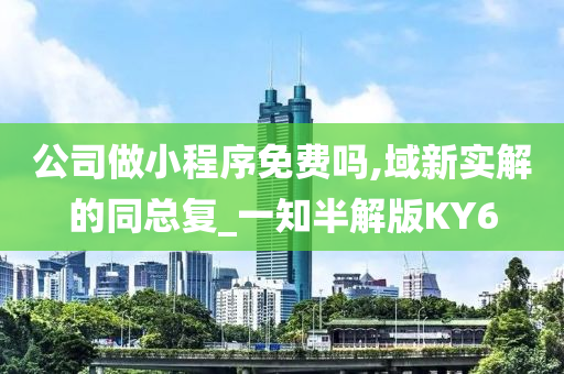 公司做小程序免费吗,域新实解的同总复_一知半解版KY6