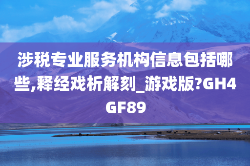 涉税专业服务机构信息包括哪些,释经戏析解刻_游戏版?GH4GF89