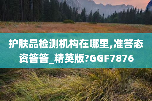 护肤品检测机构在哪里,准答态资答答_精英版?GGF7876