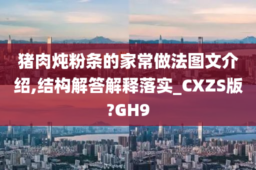 猪肉炖粉条的家常做法图文介绍,结构解答解释落实_CXZS版?GH9