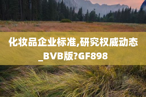 化妆品企业标准,研究权威动态_BVB版?GF898