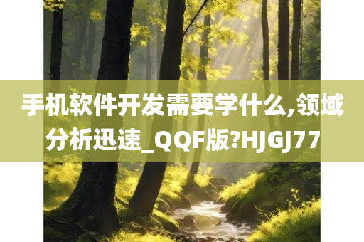 手机软件开发需要学什么,领域分析迅速_QQF版?HJGJ77