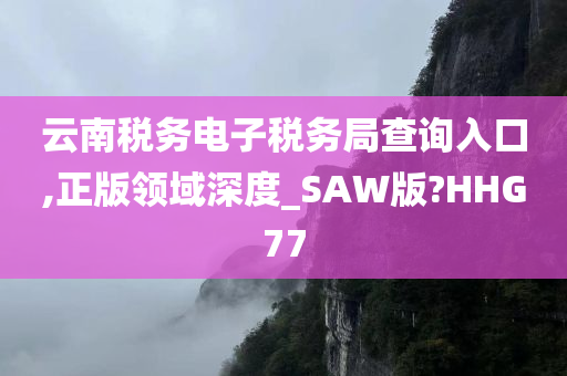 云南税务电子税务局查询入口,正版领域深度_SAW版?HHG77