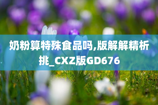 奶粉算特殊食品吗,版解解精析挑_CXZ版GD676