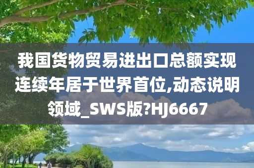 我国货物贸易进出口总额实现连续年居于世界首位,动态说明领域_SWS版?HJ6667