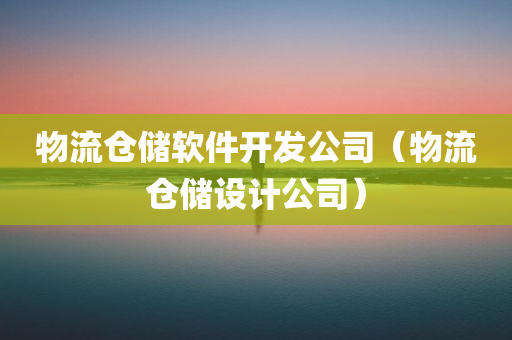 物流仓储软件开发公司（物流仓储设计公司）