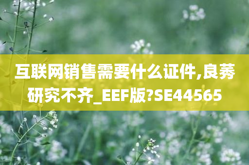 互联网销售需要什么证件,良莠研究不齐_EEF版?SE44565