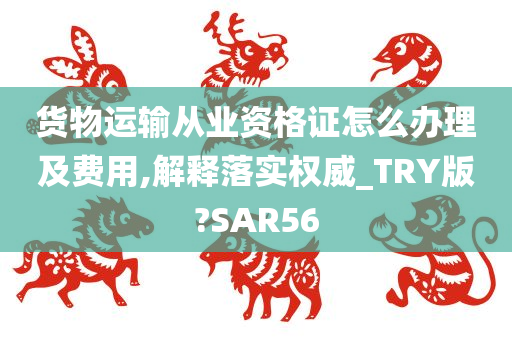 货物运输从业资格证怎么办理及费用,解释落实权威_TRY版?SAR56