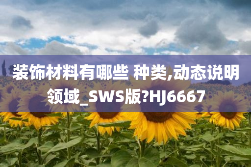 装饰材料有哪些 种类,动态说明领域_SWS版?HJ6667