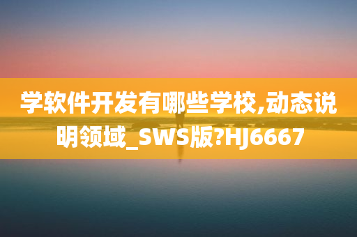 学软件开发有哪些学校,动态说明领域_SWS版?HJ6667