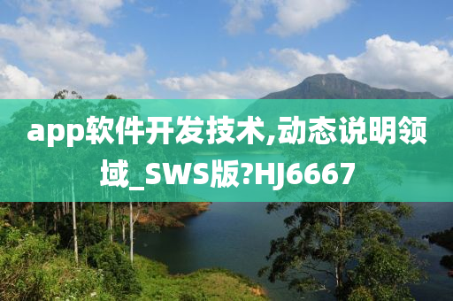 app软件开发技术,动态说明领域_SWS版?HJ6667