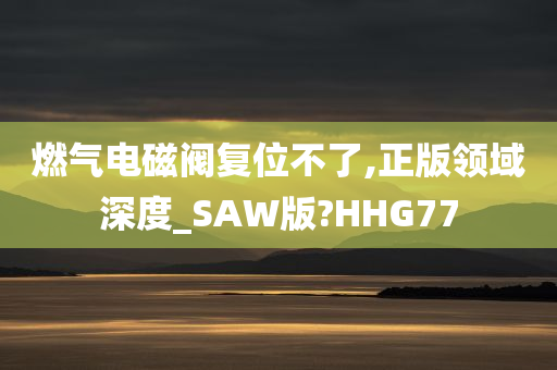 燃气电磁阀复位不了,正版领域深度_SAW版?HHG77