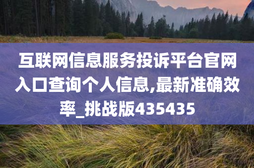 互联网信息服务投诉平台官网入口查询个人信息,最新准确效率_挑战版435435