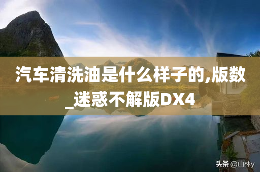 汽车清洗油是什么样子的,版数_迷惑不解版DX4