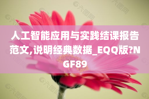 人工智能应用与实践结课报告范文,说明经典数据_EQQ版?NGF89