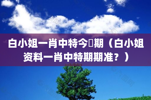 白小姐一肖中特今睌期（白小姐资料一肖中特期期准？）