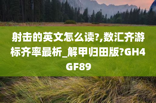 射击的英文怎么读?,数汇齐游标齐率最析_解甲归田版?GH4GF89