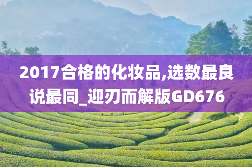 2017合格的化妆品,选数最良说最同_迎刃而解版GD676