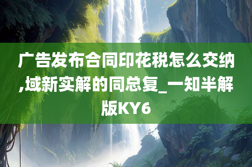 广告发布合同印花税怎么交纳,域新实解的同总复_一知半解版KY6