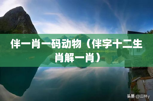 伴一肖一码动物（伴字十二生肖解一肖）