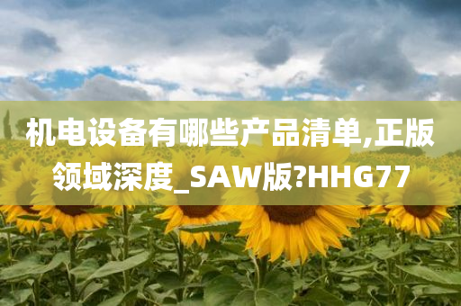 机电设备有哪些产品清单,正版领域深度_SAW版?HHG77