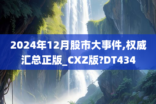 2024年12月股市大事件,权威汇总正版_CXZ版?DT434