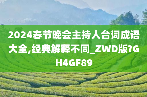 2024春节晚会主持人台词成语大全,经典解释不同_ZWD版?GH4GF89