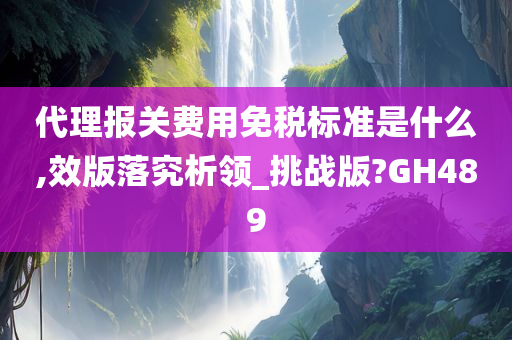 代理报关费用免税标准是什么,效版落究析领_挑战版?GH489